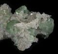 Sea Green Fluorite on Quartz Formation - China #32495-4
